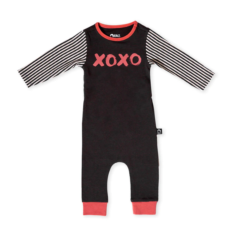XOXO Themed Rag Romper Baby Suit - Apparels Fly